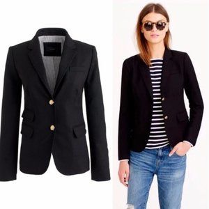 JCrew Schoolboy Blazer, Size 4, Black Wool